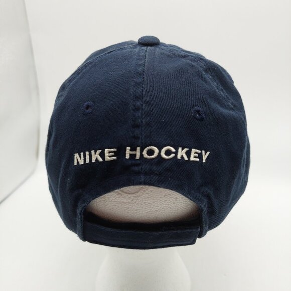 Nike Team Strapback Adjustable Hat Navy White Embroidered "Nike Hockey" - Picture 10 of 10